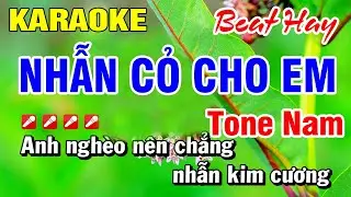 Karaoke Nhẫn Cỏ Cho Em (Beat Hay) Tone Nam Nhạc Sống | Hoài Phong