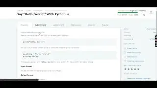 Hackerrank Solution: [ Hello world! ] - [ Python ]