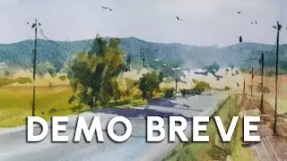 Iniciación en ACUARELA. Demo breve | La carretera por Juan Lhara.