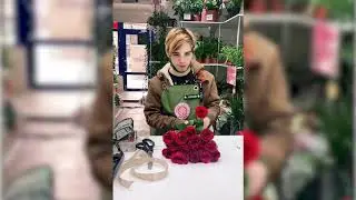 Сборка букета из 15 роз