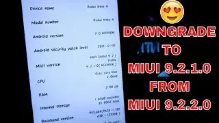 HOW TO DOWNGRADE FROM MIUI 9.2.2.0 TO MIUI 9.2.1.0 WITH ONE CLICK | DOWNGRADE TO MIUI 9.2.1.0 STABLE