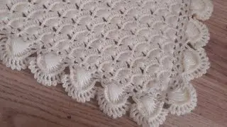 Midye kabuğu şal modeli & Tığ işi şal modelleri