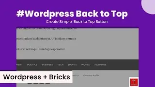 How to create simple back to top button on Wordpress + Bricks Page Builder