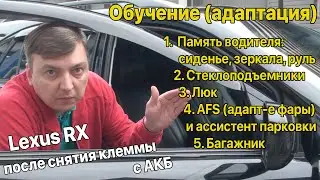 Обучение / адаптация кнопок памяти водителя, стеклоподъемников, люка, AFS, багажника | Lexus RX