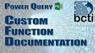 Power Query - Create Custom Function Documentation