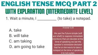 English Tense MCQs Series Part 2 With Explanation (Intermediate Level) | Test Your Understanding