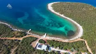 Zaliv Vrzišče, otok Pasman (Hrvaška iz zraka)