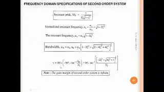 Frequency domain Analysis - Frequency domain specifications