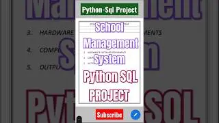 School management system | python mysql project | cbse class 12th