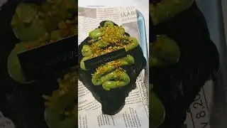 Charcoal Croissant filled with Pistachio creme 🥐