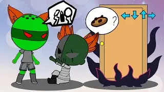 Anime Chibi Fnf vs Door || Friday Night Funkin' Animation || Tiky and Tricky