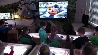 Рисование на песке в библиотеке