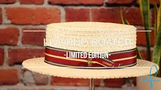 Ultrafino Livorno Boater Hat with Colorful Hatband