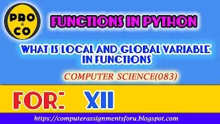 LOCAL & GLOBAL VARIABLE  IN FUNCTIONS IN PYTHON