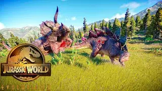3 Stegosaurus vs 3 Triceratops vs 3 Ankylosaurus (DINOSAURS BATTLE) - Jurassic World Evolution 2