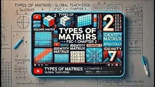 FSC - 1 Math | Chapter 2: Types of Matrices | Row, Column, Identity & Zero Matrices Explained