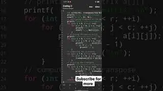 Program to Find the Transpose of a Matrix