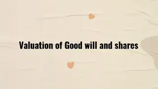 Valuation of Good will and shares | Calculate Good will | Super profit Method