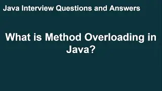 Method Overloading In Java