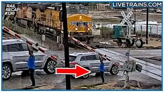 WILD! MAN LETS CARS UNDER RR GATES, AS TRAIN APPROAHES | Rail RECAP 