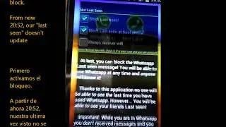 Block Whatsapp last seen - Bloquear Última vez de Whatsapp