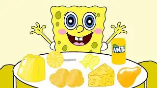 Asmr Yellow Mukbang Animation by Spongebob 💛