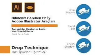 Adobe Illustrator Dersleri | Blend Tool - Long Shadow ve Drop Shadow Teknikleri İle Gölgelendirme