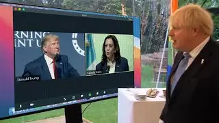 UK Prime Minister Boris Johnson Watching Kamala Harris Do Not Come Trump I'm Gonna Come