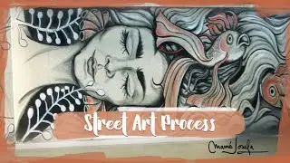 ⭐ How I paint a MURAL WALL 🎨 STREET ART Full Process 🧜‍♀️ MERMAID