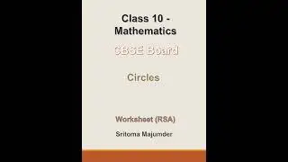 CBSE - Grade 10 - Ch 10 - Circles - Worksheet (RSA)