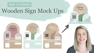 Laser Cut QR Code Sign Mock Ups: Wooden Signage Mock Up in Adobe Illustrator