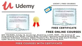 Udemy Free Courses With Free Certificate | Learn Advanced Skills | Special For Students #Udemycoupon