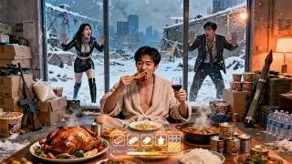While Everyone Freezes, He Stockpiles Supplies and Feasts in His Safehouse! 