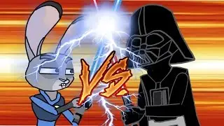 Judy Hopps VS Darth Vader Parody Funny Battle (2D Animation)