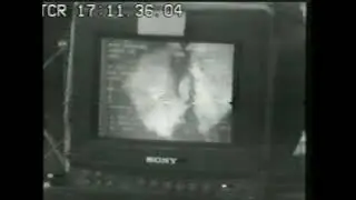 Progress M-34 collision with Space Station Mir (raw video)