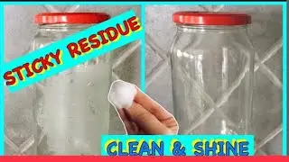How to Remove Sticky Sticker Glue Residue from Glass Jars in 10 sec.(PROBLEM SOLVED)