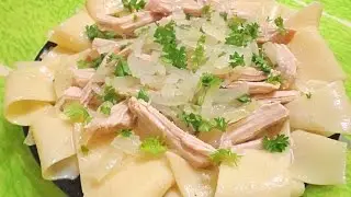Лапша ручной работы с мясом. Нетрадиционный бешбармак.