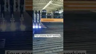 Four-sets-plasma gantry CNC cutting machine for steel plate