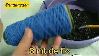 Tingindo fio de barbante com tinta gauchê