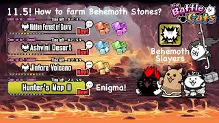 Battle Cats How to farm Behemoth Stones / Behemoth Gems？11.5 Behemoth Slayers！