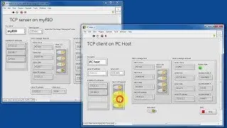 LabVIEW code: TCP client-server (expected results)
