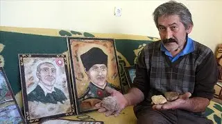 Sivas'ta emekli marangoz Kızılırmak'ın taşlarıyla resim yapıyor