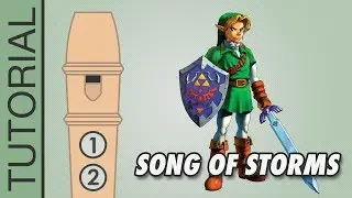 Zelda - Song of Storms - Recorder Notes Tutorial