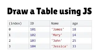 How to show Tables in Console using JavaScript 