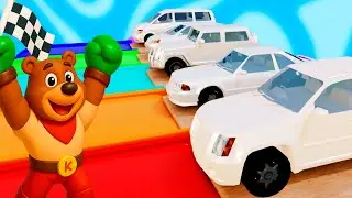Учим цифры и цвета: Развивающие мультфильмы 🚗🚙🚚🚛разноцветные шарики и машинки