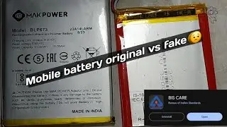 mobile battery original vs fake😒SIS CARE. mobile battery  Original Hi ya Duplicate #battery #mobile