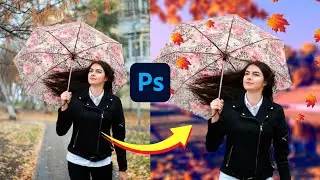 Прекрасный осенний эффект Adobe Photoshop#adobephotoshop#урок