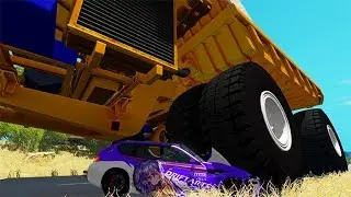 Beamng drive - Belaz 75710 Heavy Car Destruction & Crashes #7