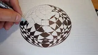 How to draw a ball with geometric shapes using the compass