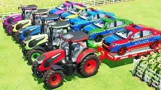 TRANSPORT OF COLORS ! ALL DACIA POLICE CARS TRANSPORTING with LANDINI TRACTORS ! FS 22